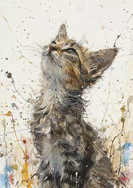 Upward Kitten Gaze