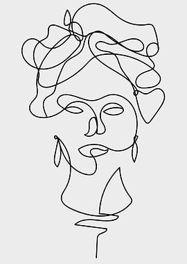 One Line Art Woman
