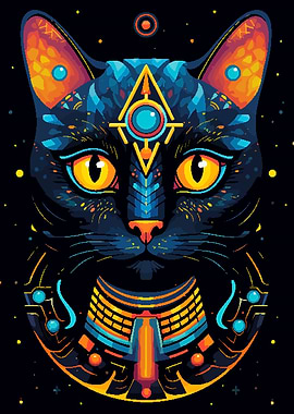 Sphynx Cat Retro Pixel Art