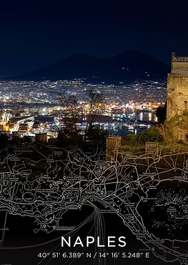 Naples City Map Dark