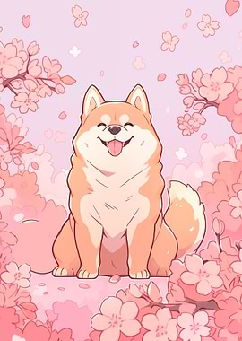 Dog Japan Shiba Blossom