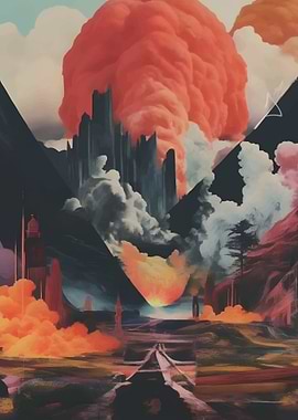 mountain cloud retro