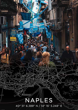 Naples City Map Dark