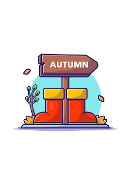 Autumn Sign With Boot