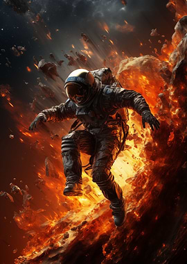 Jumping Astronaut Asteroid