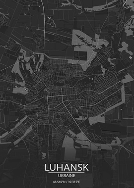 Luhansk UA Dark Grey Map