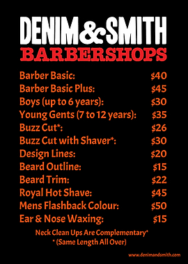 Denim and Smith Price List