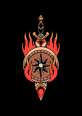 compass and dagger tattoo