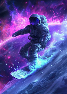 Astronaut Surf in Space