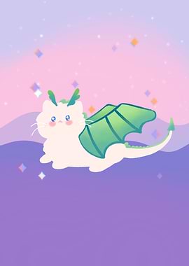 Magical cat dragon