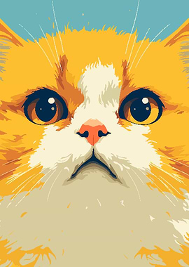 Kawaii Orange Cat Pixel