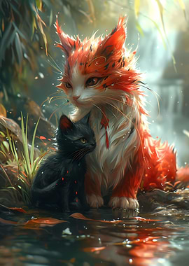 Dragon Cat Nature Fantasy
