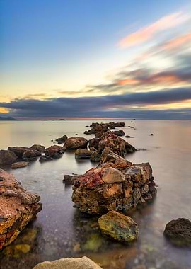 Sunrise calm sea ibiza