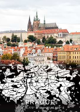 Prague City Map Dark