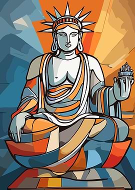 Liberty Sitting Buddah Art