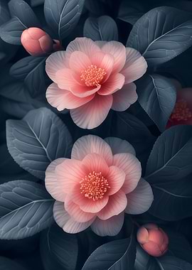 Pink and Black Flowers