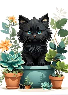 black cat illustration