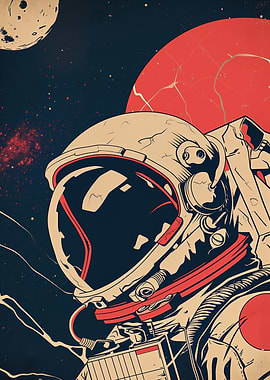 Retro Astronaut Poster