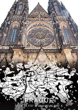 Prague City Map Dark