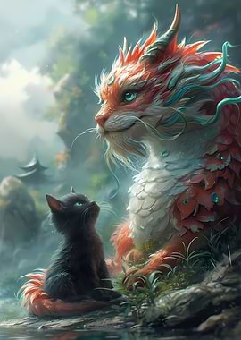 Fantasy Kitten Dragon Cat