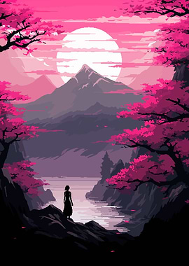 Japan Forest Pixel Art