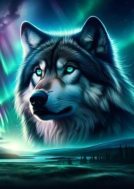 Grey Wolf Blue Eyes Art