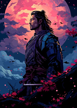 Synth Samurai Pixel Art