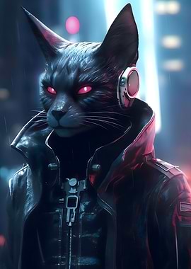 Cyberpunk Human Cat