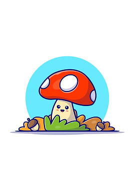 Happy Cute Mushroom