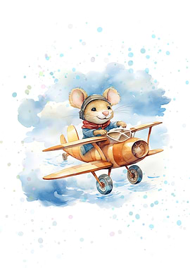 Mouse flying on a plane
