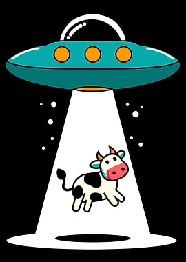 UFO Abducting a Cow