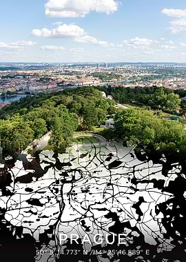 Prague City Map Dark