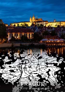 Prague City Map Dark