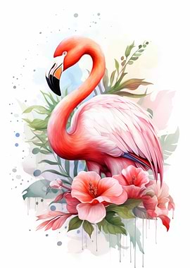 Flamingo Watercolor