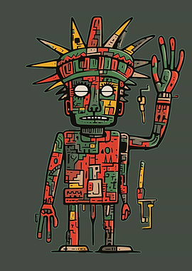 Liberty Basquiat Style Art