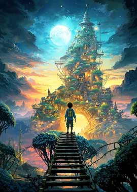 Kid and village castle