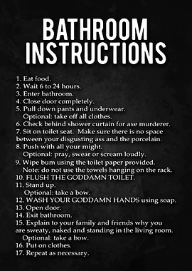 Funny Bathroom Instruction