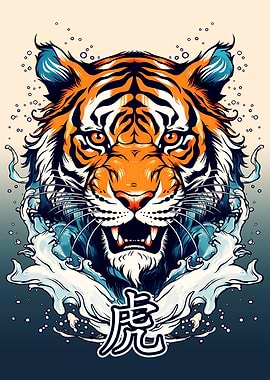 Courage Tiger Kanji Symbol