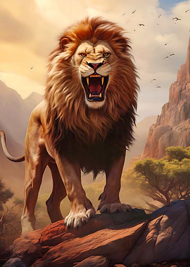 Angry Wild Lion King