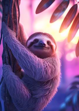 Sloth Aesthetic Sunset