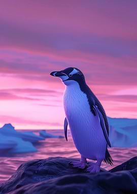 Penguin Aesthetic Sunset
