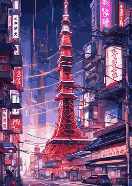 Neon Japan Tokyo Tower 9