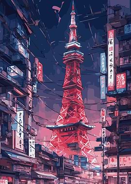 Neon Japan Tokyo Tower 2