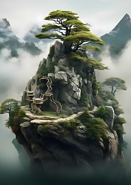 Abstract Bonsai Tree Art