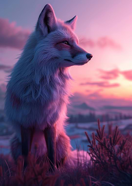 Red Fox Aesthetic Sunset