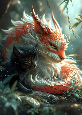 Fantasy Cat Dragon Kitten