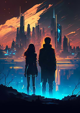 Couple Night City Life