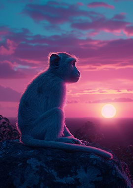 Monkey Aesthetic Sunset