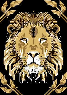 SQUARE LION HEAD GOLD