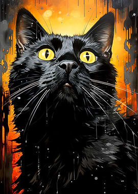 Black cat animal